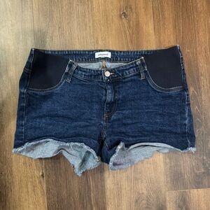 Motherhood Dark Blue Jean Shorts